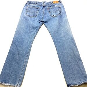 THRASHED Levi's 501 Original Fit Jeans Mens 38x32 Blue Denim Mid-Rise Straight